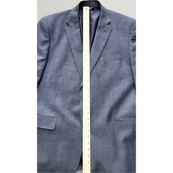 JOS A BANK EXECUTIVE Men’s 44L Blue Micro-Check 100% Wool Suit Jacket Blazer - Picture 7 of 11